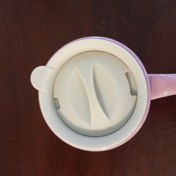 LONGABERGER Woven Traditions Pink Travel Mug with Lid Breast Cancer Ribbon NWOT - Picture 6 of 11